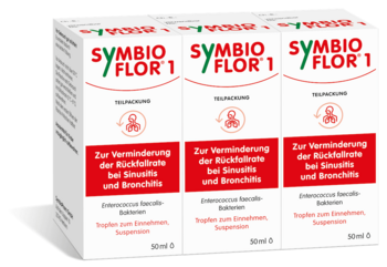 Symbioflor 1 N3 3 x 50 ml - Produktabbildung von vorne mit Flasche - PZN 08636246